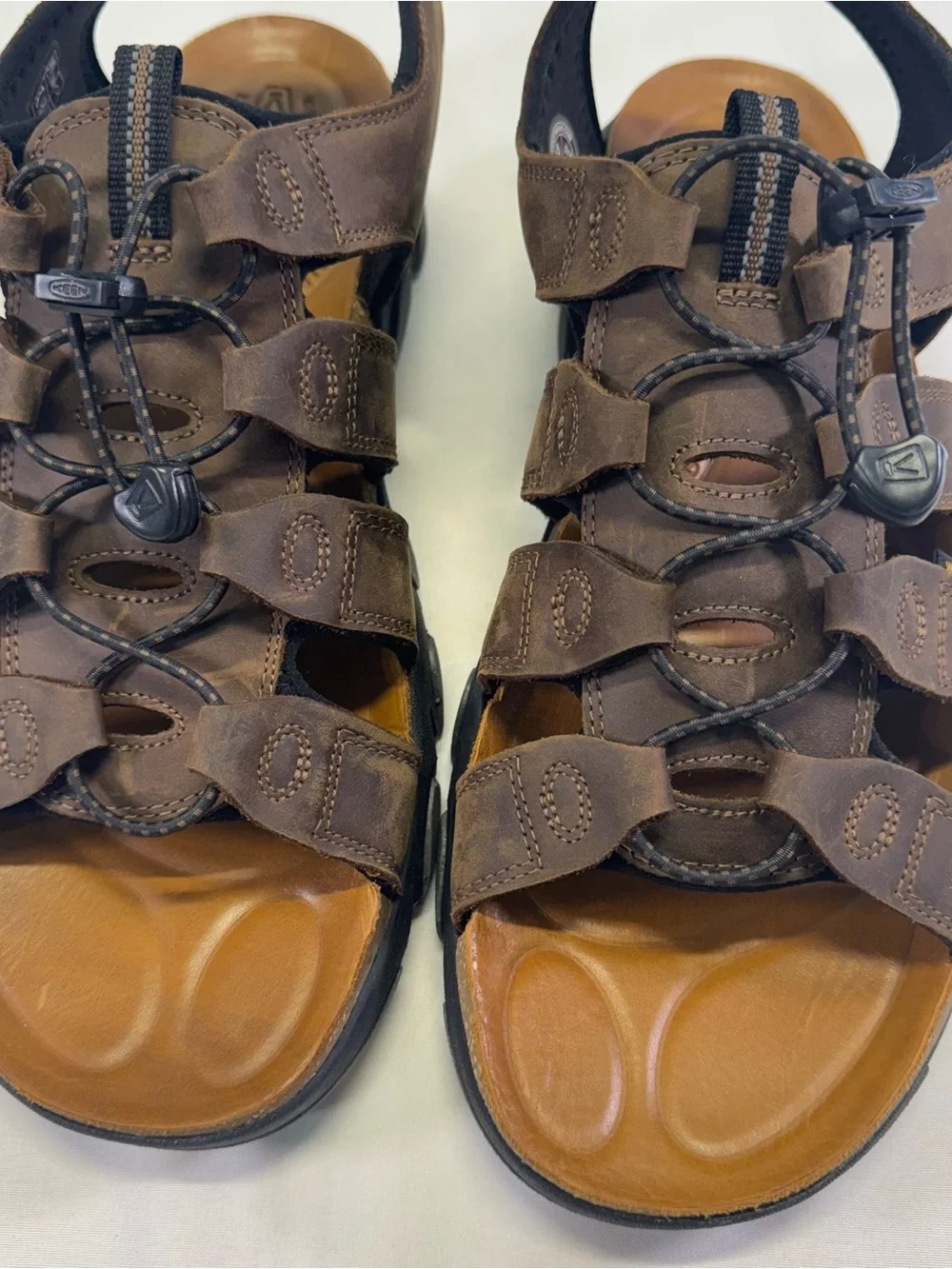 Keen Brown Leather Men's Closed-Toe Fisherman Sandals